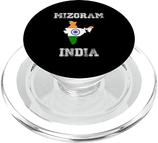 Mizoram India Vintage India Flag Map Design PopSockets MagSafe PopGrip for iPhone