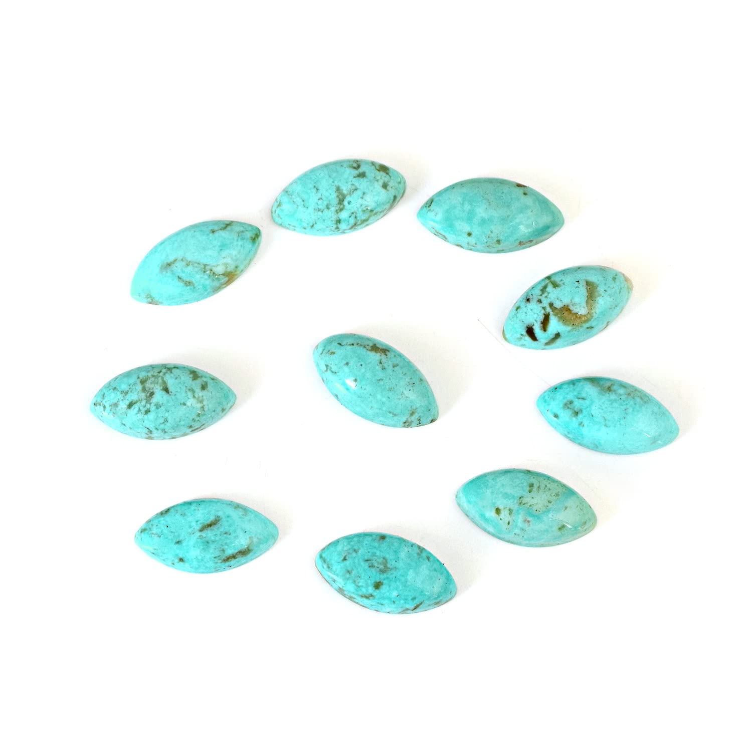 4x8 MM Marquise Shape Genuine Sleeping Beauty Arizona Turquoise Calibrated Cabochon Jewellery Making Smooth Polished Gemstone December Birthstone