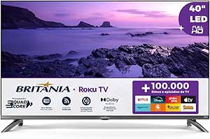 Smart TV 40” Britânia Roku TV LED Dolby Audio BTV40M9GR2CGB