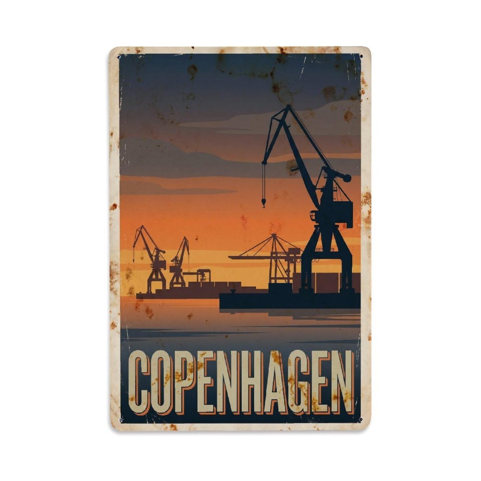 Este 8X12inch Style Vintage Travel Copenhagen Denmark Content Metal Tin Sign
