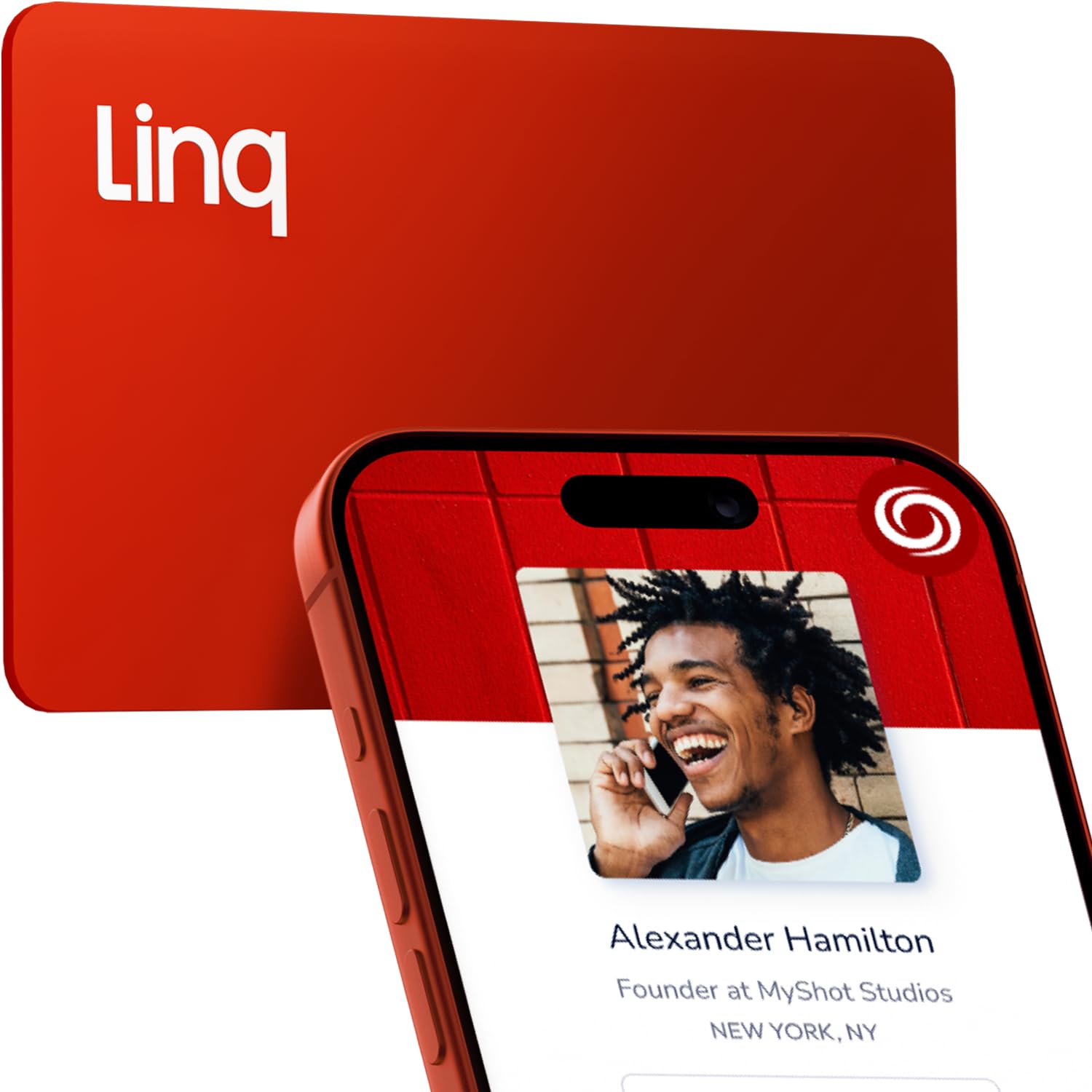 Linq Digital Business Card - Smart NFC Contact and Network Card (Red)