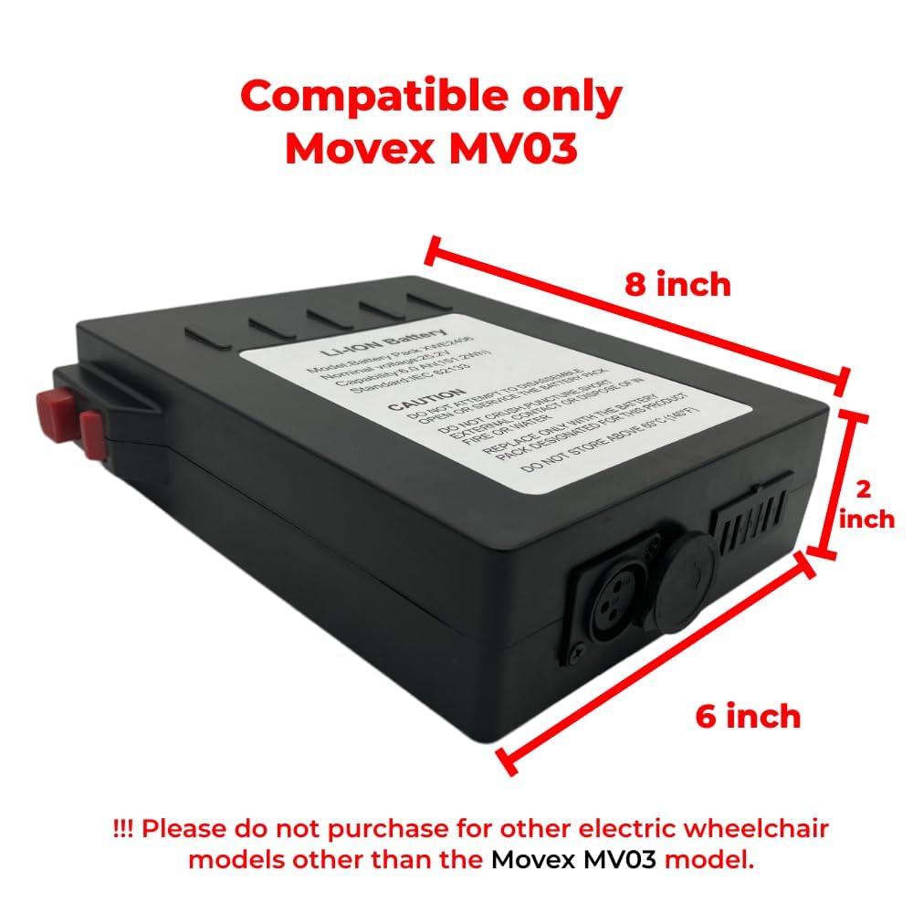 MOVEX 25.2V 10 AH Replacement Battery - Compatible only MV03 Electric Wheelchairs