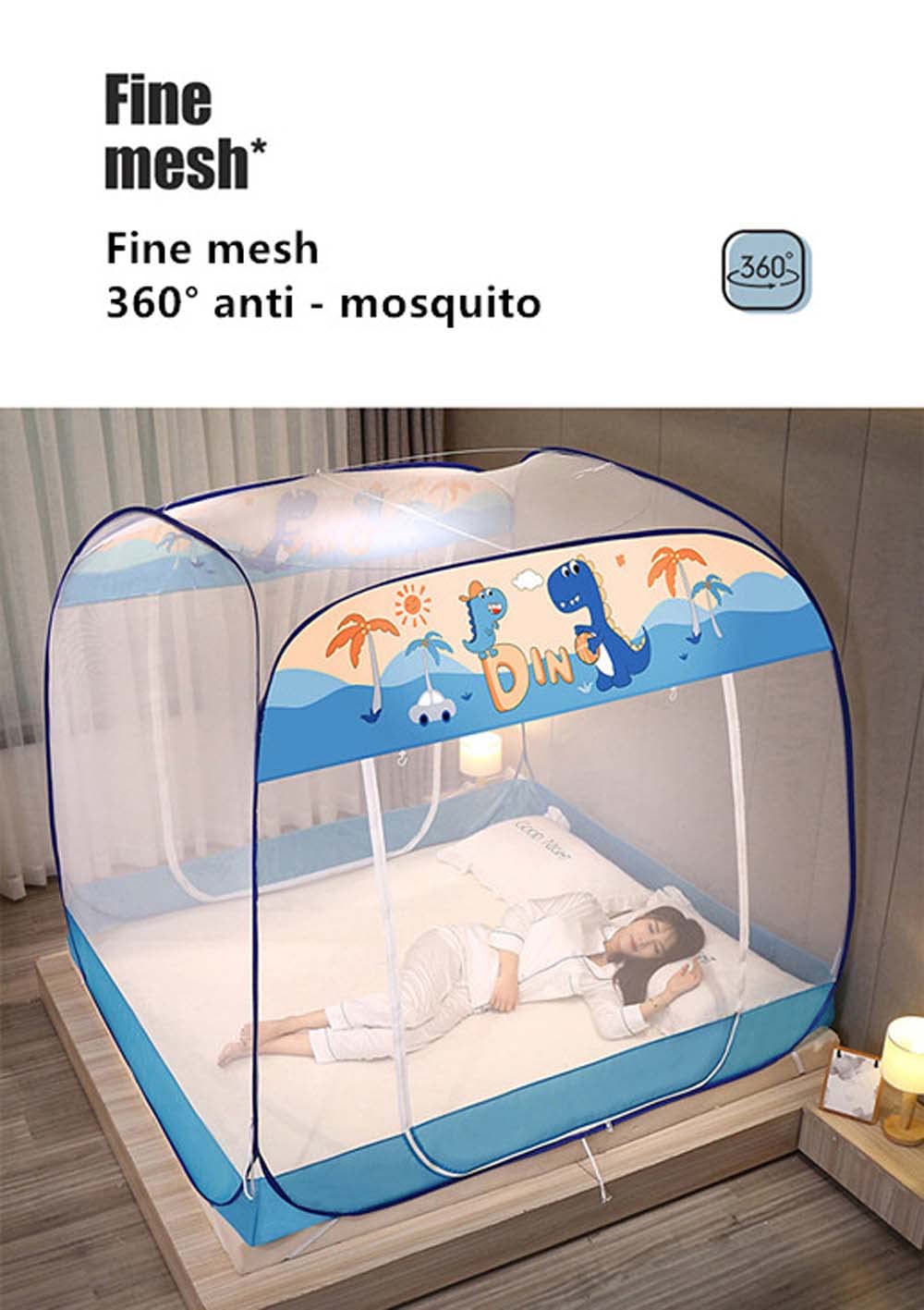 OKUOKA Pop up darmowa instalacja automatyczny stojak dwa drzwi niedroga długotrwała składana kwadratowa moskitiera moskitiera, 1,2 x 1,95 m, 3