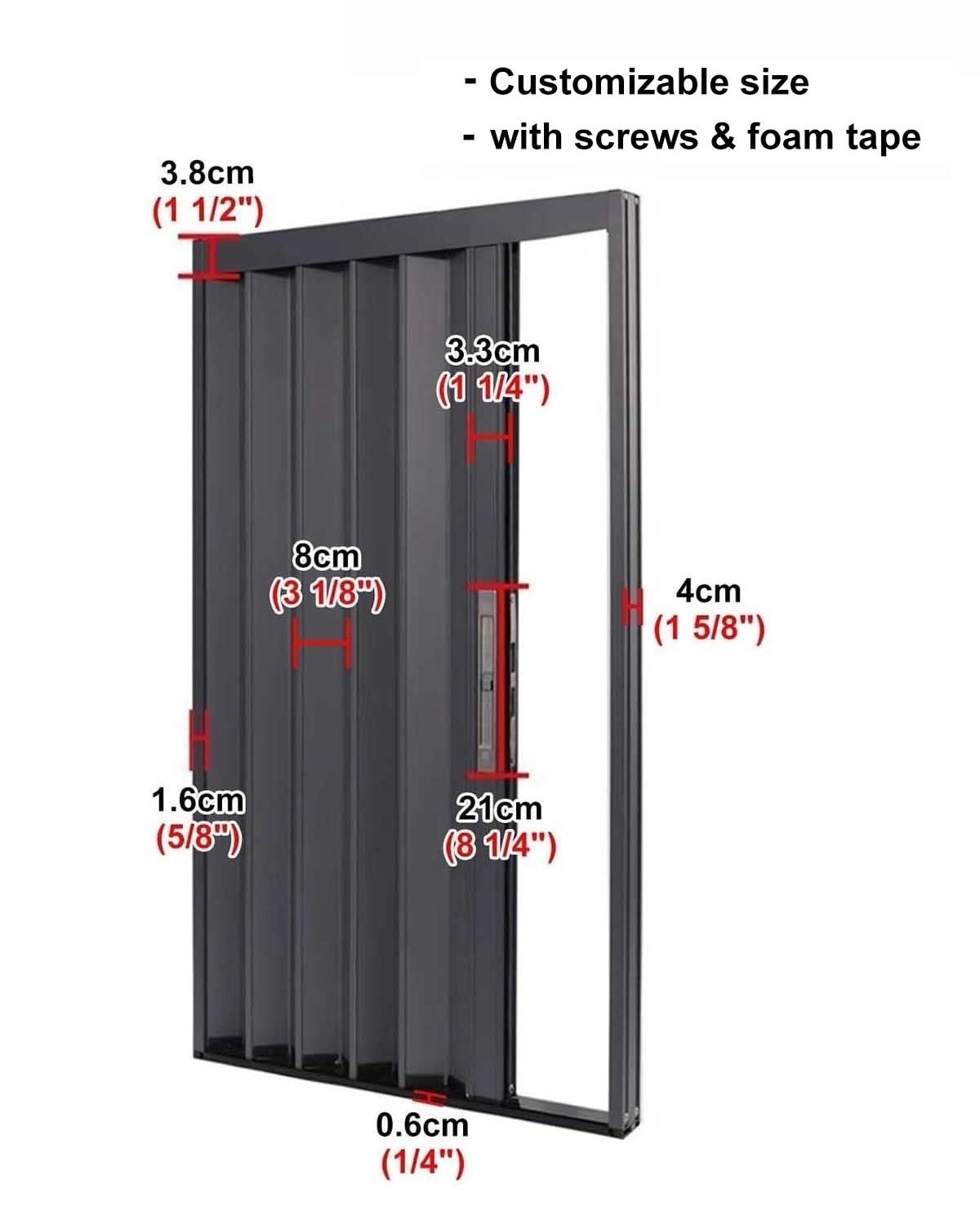Drzwi Harmonijkowe Zewnętrzne Drzwi Składane Aluminiowe, Zamykane na Klucz, Odporne na Warunki Atmosferyczne Drzwi Przesuwne do Garażu w Piwnic, Składana Ścianka(45x80in (114.5x203cm))