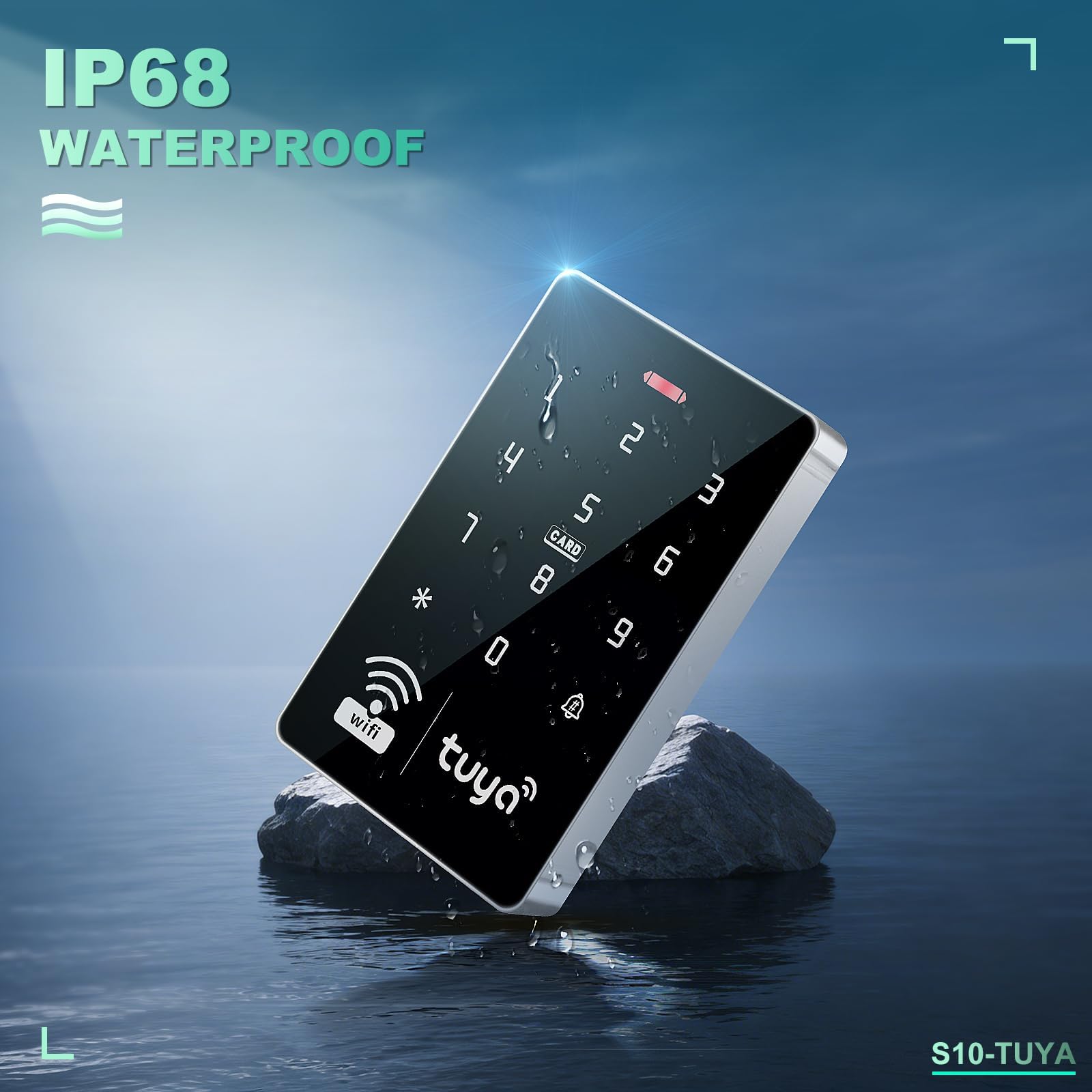 Kit contrôle d'accès Intelligent TUYA WiFi, Serrure magnétique 280 kg | Clavier IP68, 3 modes : APP, PIN ou carte, contrôle à distance, bouton sortie, +10 badges, maison/bureau/appartement