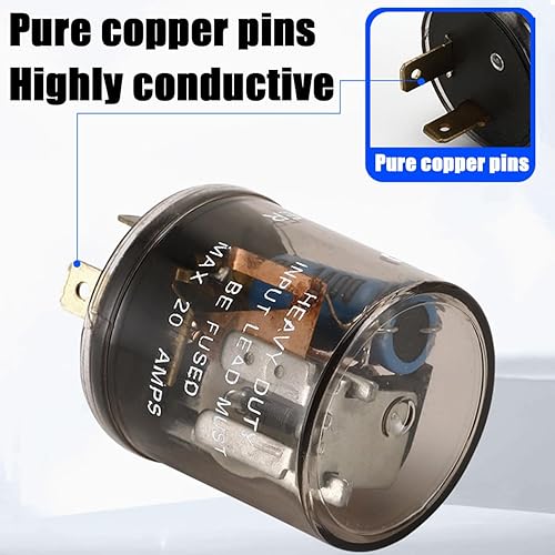 Miniatura 2 de zipelo Relé de intermitente electrónico de 2 pines, 2 unidades de 12 V LED de señal de giro para automóvil, relé intermitente redondo, bombillas de