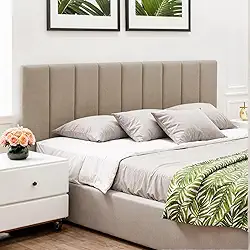 Cabeceira Cama Box Casal Kit C/ 7un Modulos Estofados Adesivo (Bege)