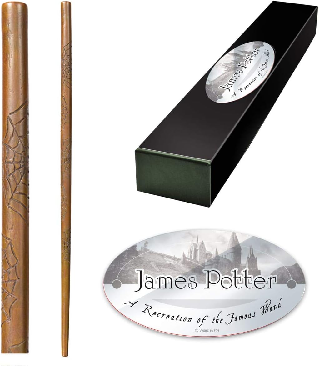 James Potter Character Wand - 15in (37cm) Wizarding World Wand with Name Tag - Harry Potter Film Set Movie Props Wands