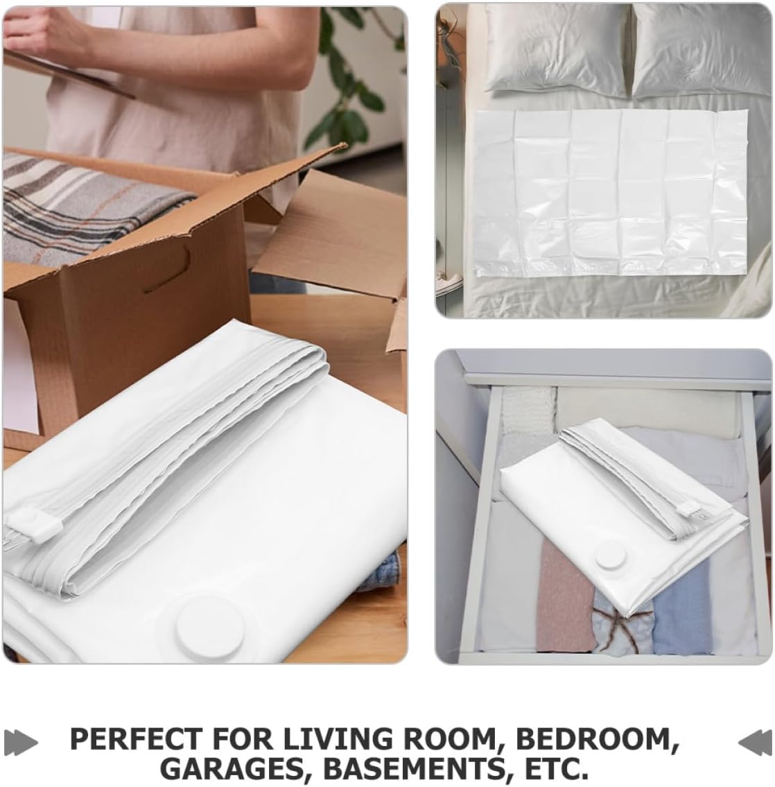 VALICLUD Vacuum Compression Bags for Mattress and Clothes 180x100cm Thickened 12-micron Reusable Vacuum Seal Storage Bags 2pcs Space Saver for Home Organization