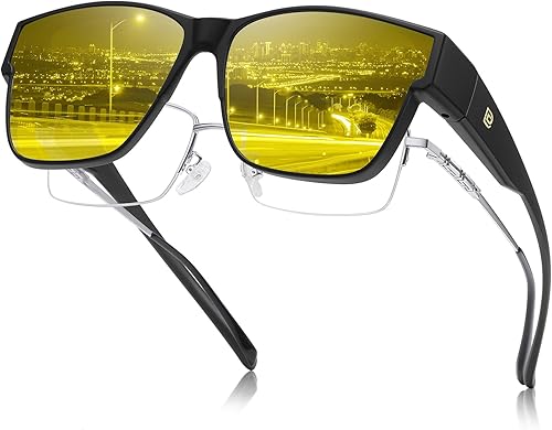 DUCO Lentes de conducción de visión nocturna para hombres y mujeres, antirreflejos, polarizados, amarillos, lentes nocturnos, 8990Y, Lente de visión