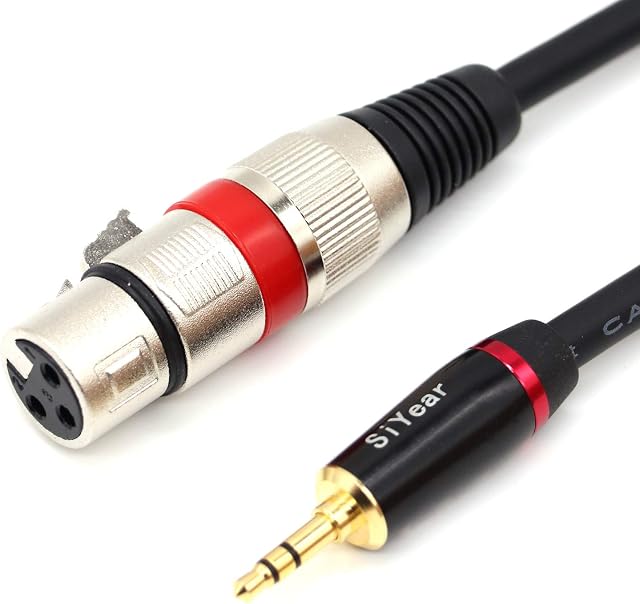 SiYear 3.5mm Mini Jack Stereo to XLR Female Microphone Cable Unbalanced 1/8 inch to XLR 3 Pin Interconnect Cable Cord Adapter - (5Feet)