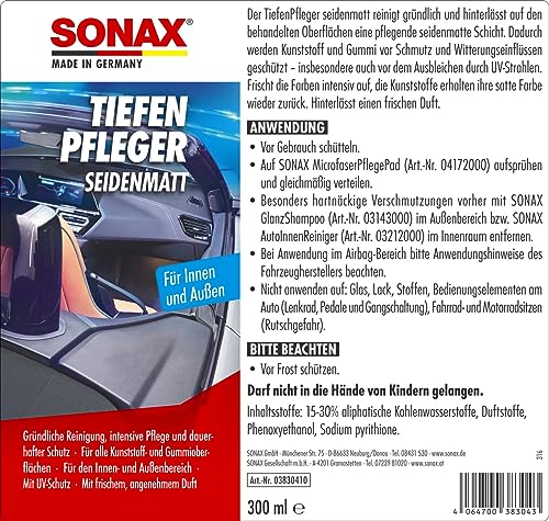 Kunststoffpolitur Sonax TiefenPfleger Seidenmatt 300 ml