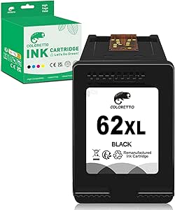 GPC IMAGE 62 Cartucce XL Di Ricambio Nero Per HP 62 Cartucce 62XL HP62 XL Black Color Per HP 5540 7640 5548 5544 5646 OfficeJet 5740 5742 250 Cartucce (confezione Da 2 - Foto 10
