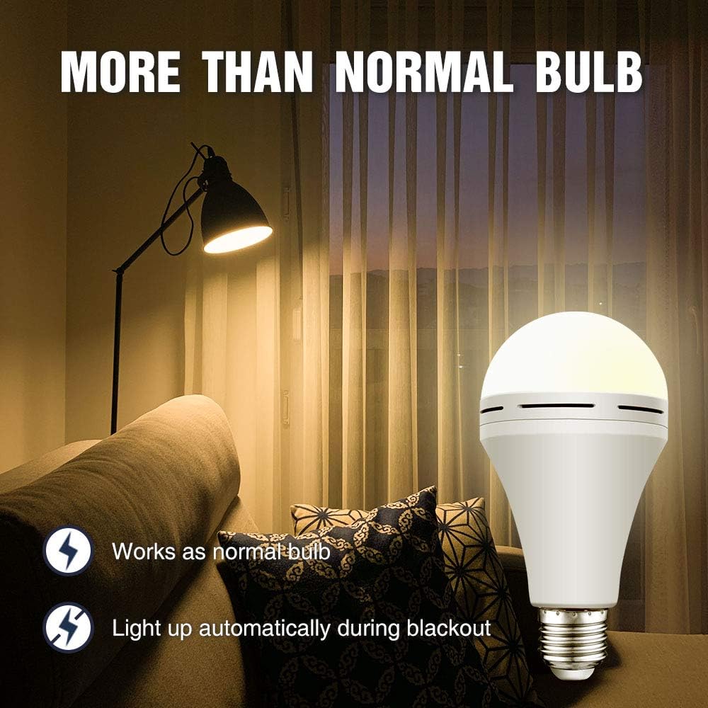 Uр Tо 50% оƒƒ Rechargeable Emergency LED Bulb 1200mAh 15W 80W Equivalent Battery Operated Light Bulb E27 with Hook for Power Outage Camping Tent Hurricane Emergency Lights for Home Power Failure (Soft White, 4PK) Exсluѕіvе Dіѕсоunt 90% Prісе Rechargeable Emergency LED Bulb 1200mAh 15W 80W Equivalent Battery Operated Light Bulb E27 with Hook for Power Outage Camping Tent Hurricane Emergency Lights for Home Power Failure (Soft White, 4PK)
