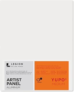 Legion Artist Panel, 1/8" Composite Brushed Aluminum with YUPO Medium 200gsm Paper, 8 x 10 inches for Wet Media