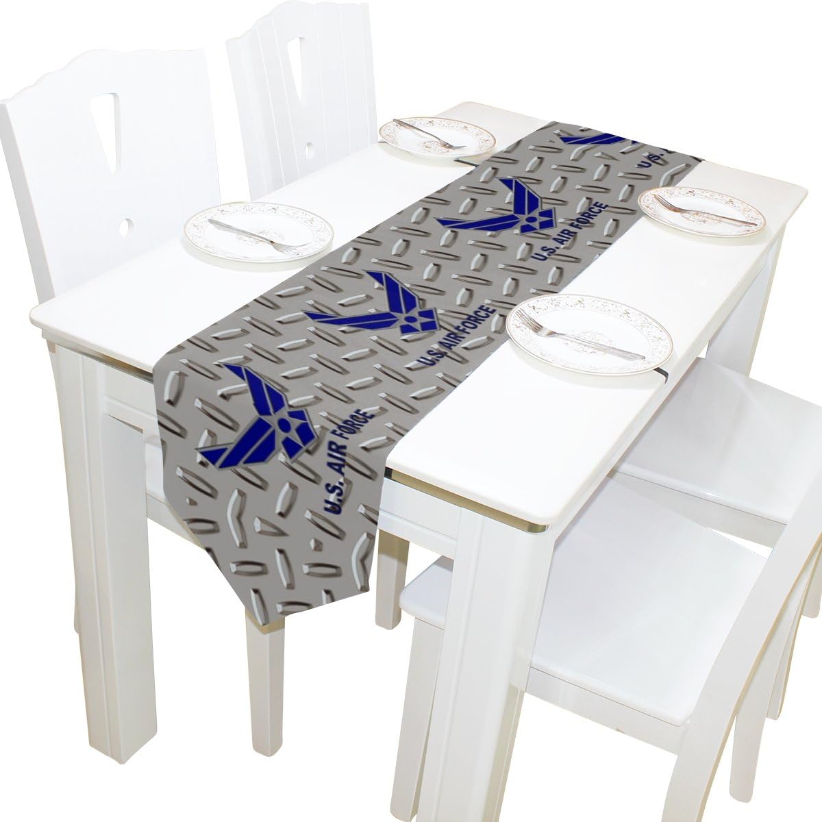 Abbylife US Air Force USAF 13" X 90" Rectangle Table Runner Polyester Tablecloth Placemat for Office Kitchen Dining Wedding Party Home Decor