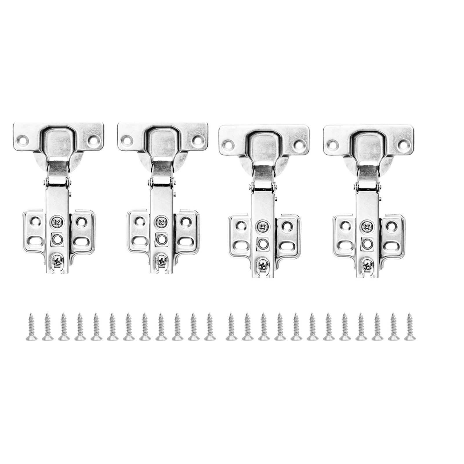 Cidegoo 4Sets Cabinet Hinges Stainless Steel Non-Hydraulic Hinge Hidden Close Quiet Wardrobe Hinges With Screws For Cupboard Furniture(4Sets)