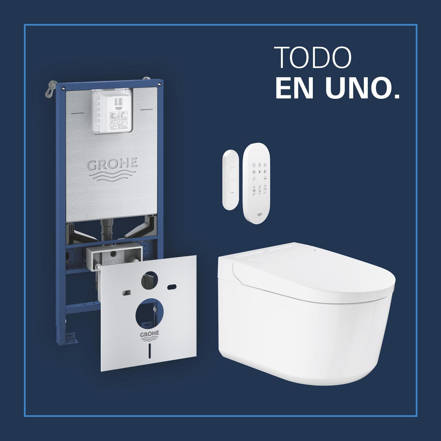 Grohe Pack 4 en 1 para WC suspendido Rapid SLX, bastidor 1,13 m, 36509SH0