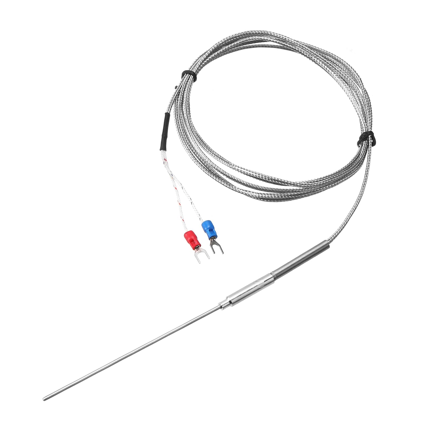 MECCANIXITY K Type Thermocouple Temperature Sensor Probe 2x100mm 6.6ft Wire 0 to 1000°C(32 to 1832°F) Stainless Steel