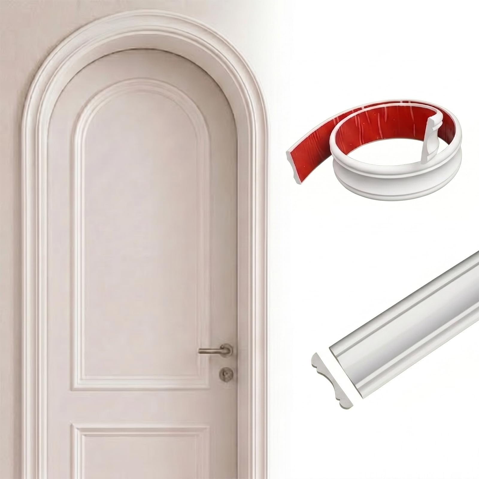 CBBEONRN Peel And Stick Wall Molding Waterproof Finish Trim PVC Flexible Wall Trim for Home Decoration Protection (White) W 6.5cm, L 7m