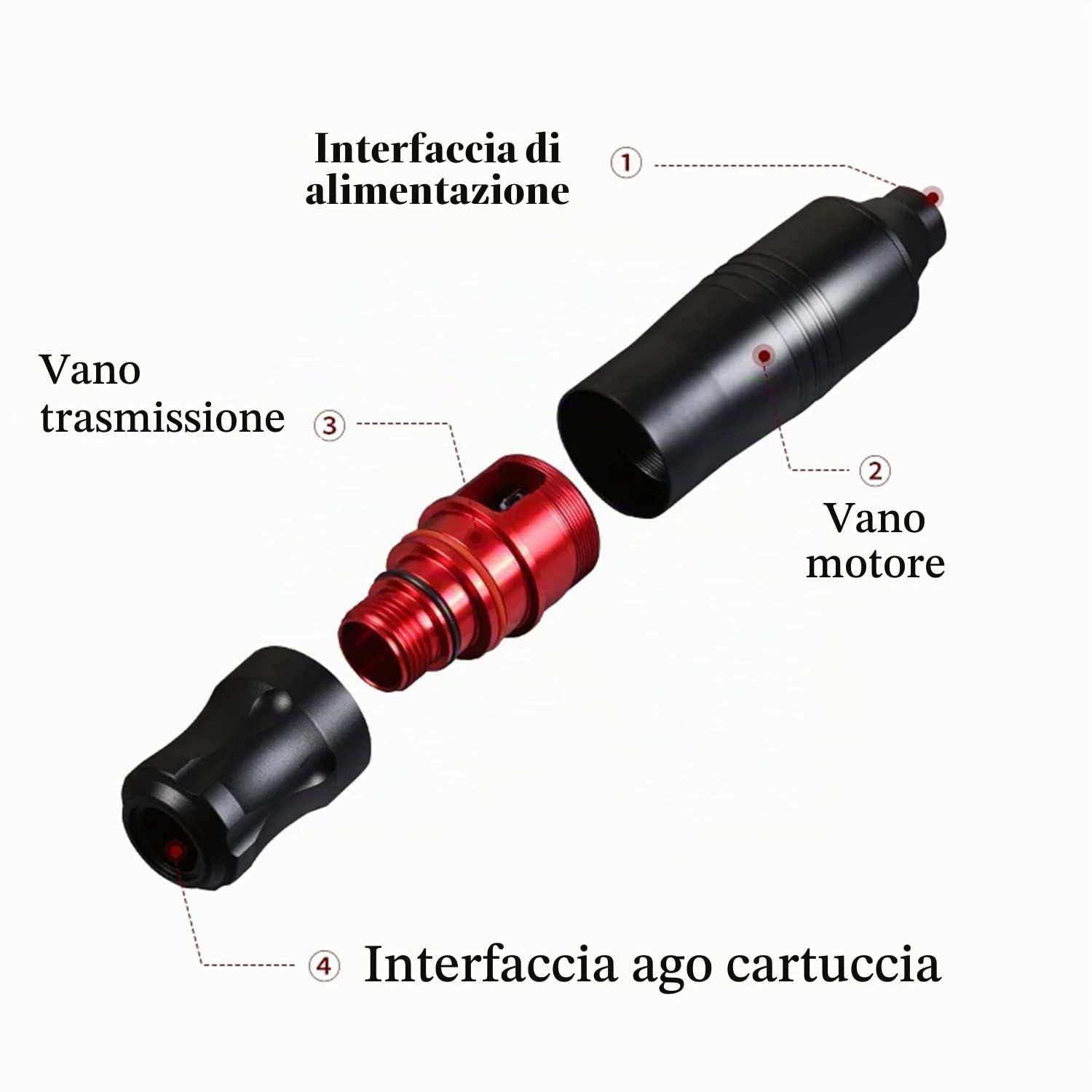Kit Completo per Macchinetta per Tatuaggi, Inchiostri per Tatuaggi a 20 Colori, Kit per Tatuaggi Rotanti per Principianti, 20 Cartucce ad Ago, Kit Penna per Tatuaggi con Custodia (nero)