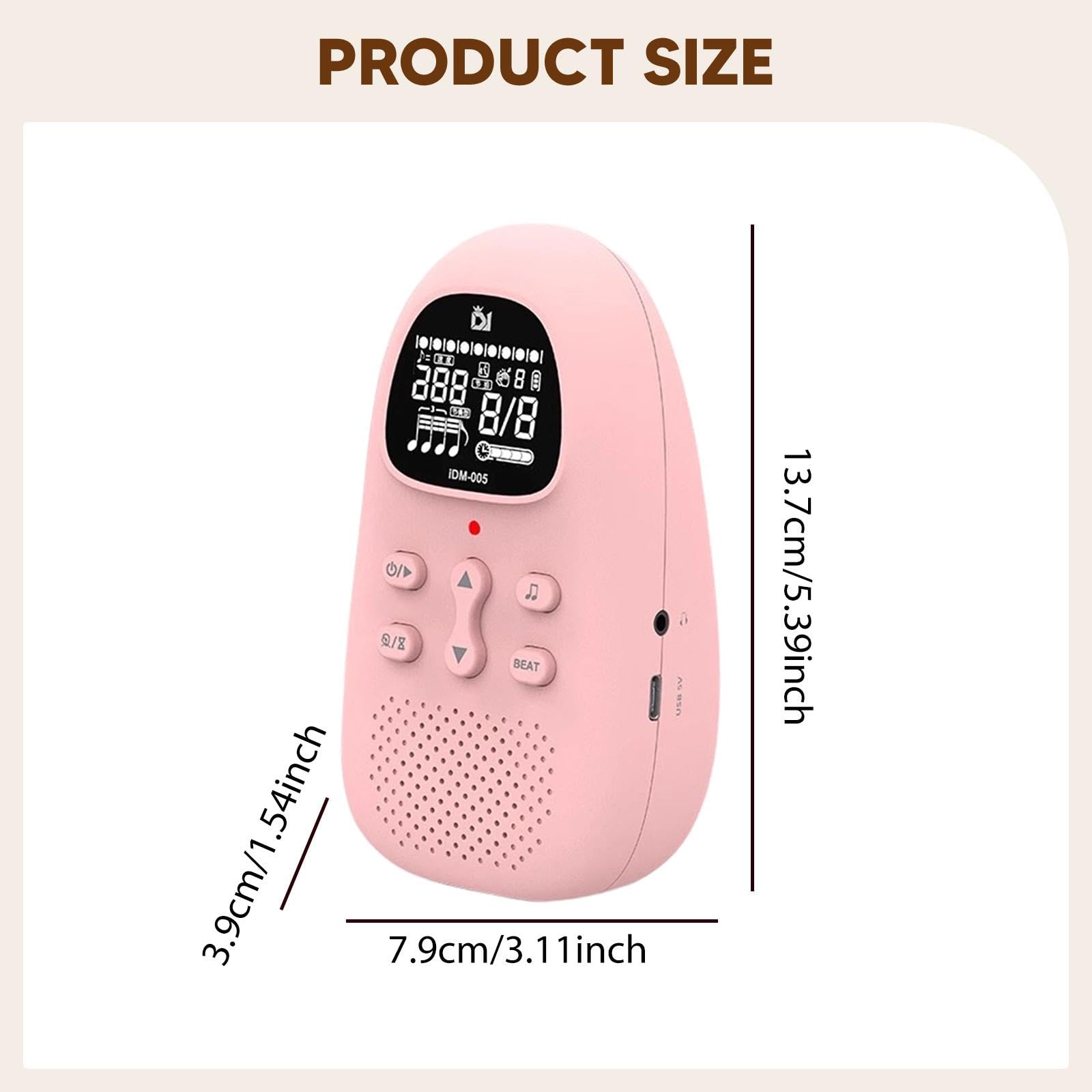 MagiDeal Metronomo Elettronico con Volume Regolabile, Facile Da Usare, per, Metronomo Digitale Portatile per Sassofono, Violino, Rosa