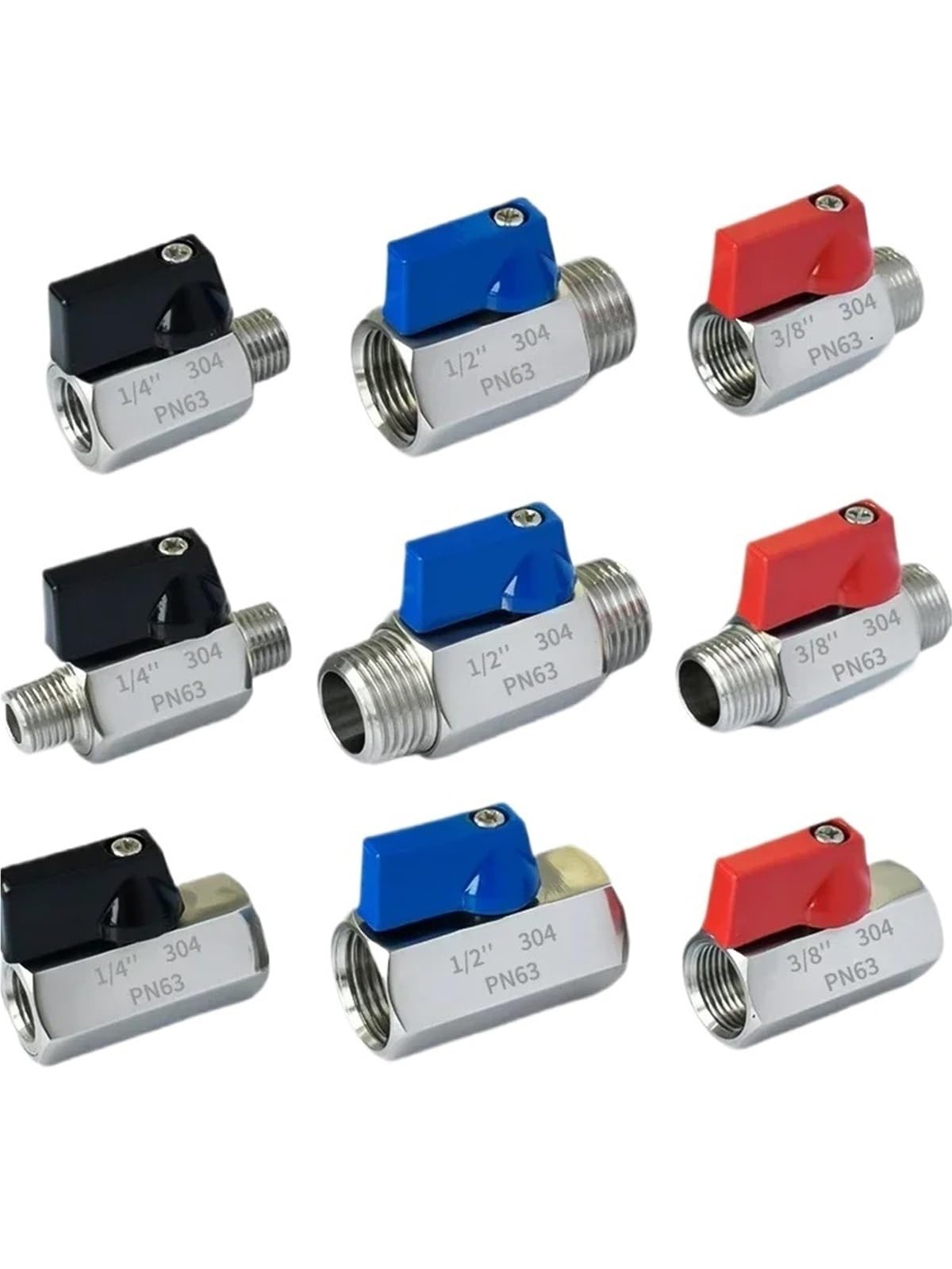 Mini vanne à boisseau sphérique inox filetée 1 pouce F-M
