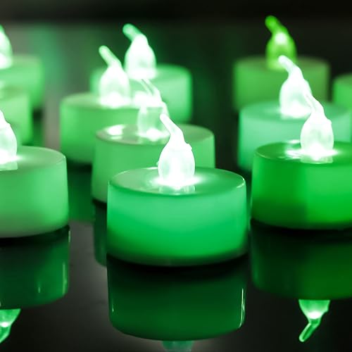 Miniatura 1 de LANKER Juego de 24 velas de luz LED  Velas titilantes sin llama  Velas artificiales a pilas de larga duración  Adorno de Halloween y Navidad (color