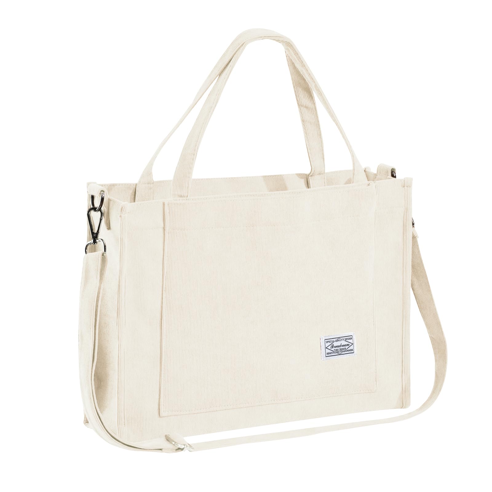 Tibroni Cord Tasche Damen Groß The Tote Bag Aesthetic Crossbody Bag mit Reißverschluss Umhänge Tasche Cord Bags for Women Shopper Damen für Uni School (16 * 4.7 * 12in)
