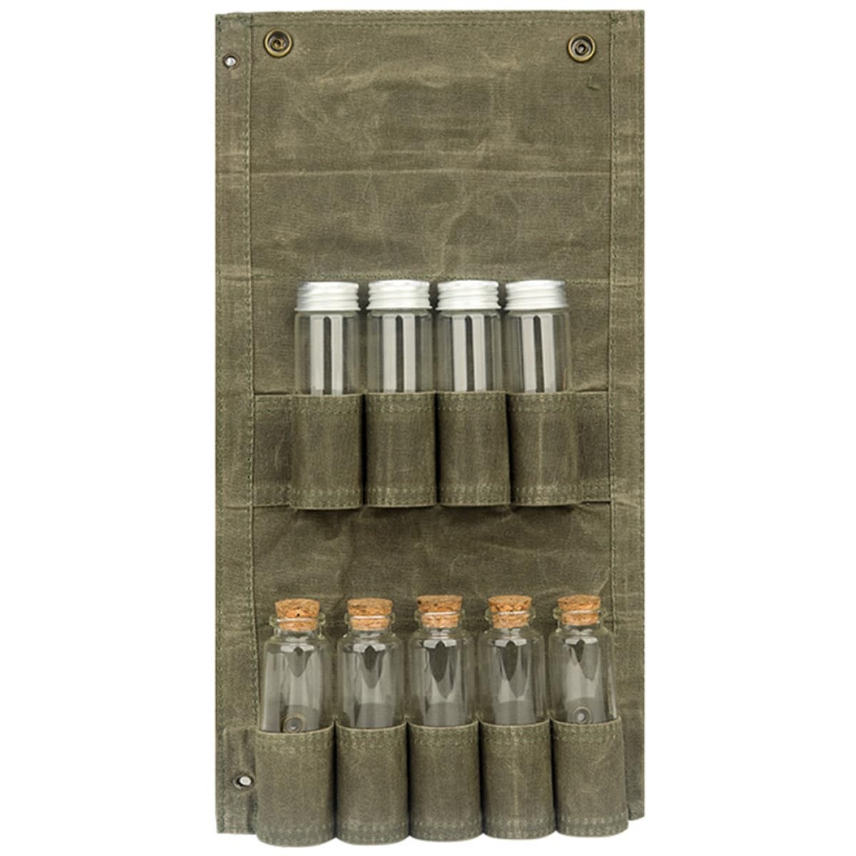 KICHOUSE Tragbares Gewürzbehälter Satz aus Glas und Canvas mit Praktischem Design für Camping und Picknick 1 Satz Wiederverwendbare Gewürzgläser für Outdoor Aktivitäten