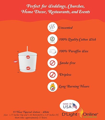 Miniatura 7 de Dlight Online Velas votivas sin perfume para cumpleaños baby shower decoración del hogar y bodas negro y blanco 10 horas juego de 12