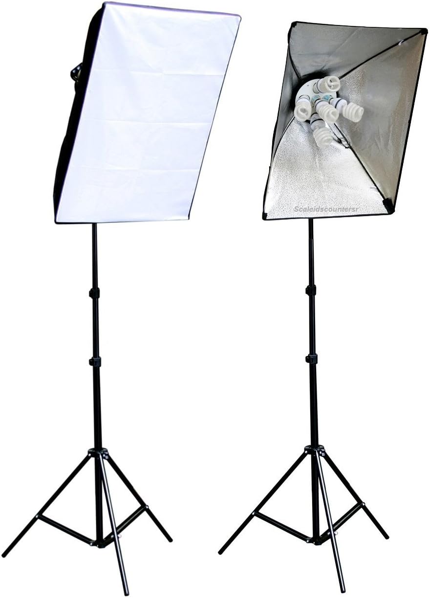 ePhoto 2000 Watt Photography Video Studio Portrait Softbox Continuous Light Lighting Kit Digital Video Continuous Lighting Kit with Carrying Case by ePhoto INC SFT2KIT