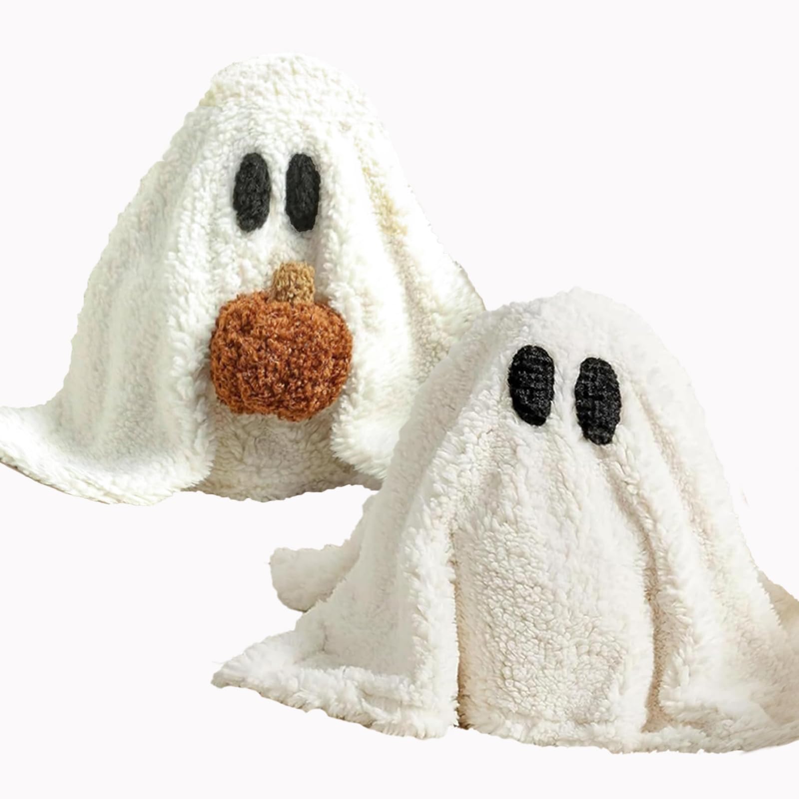 2023 New Ghost with Pumpkin Plush, Gus The Ghost with Pumpkin Pillow, 13" w x 12" h Gus The Halloween Ghost with Pumpkin Plush, Cute Stuffed Halloween Plushies Toy Gift for Kids Boys Girls (2Packs)