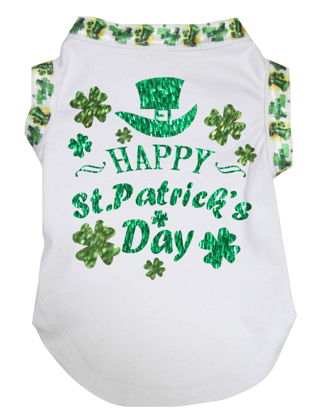 Chemise pour chiot Saint-Patrick blanche avec chapeau taille M pour le défilé