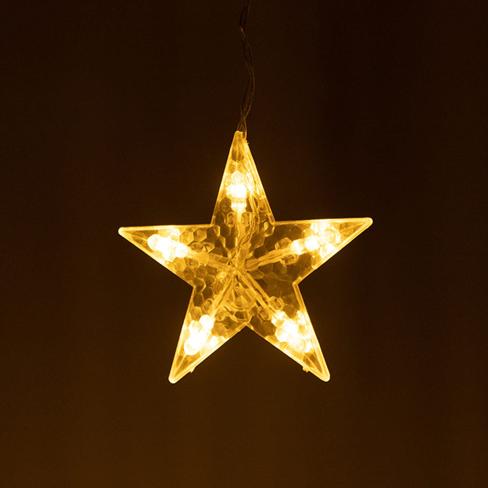 Luces de neón Estrella para la decoración de Ventanas - Boda/hogar Luces LED Creativas para Cortinas - Luces en Cadena,Warm White