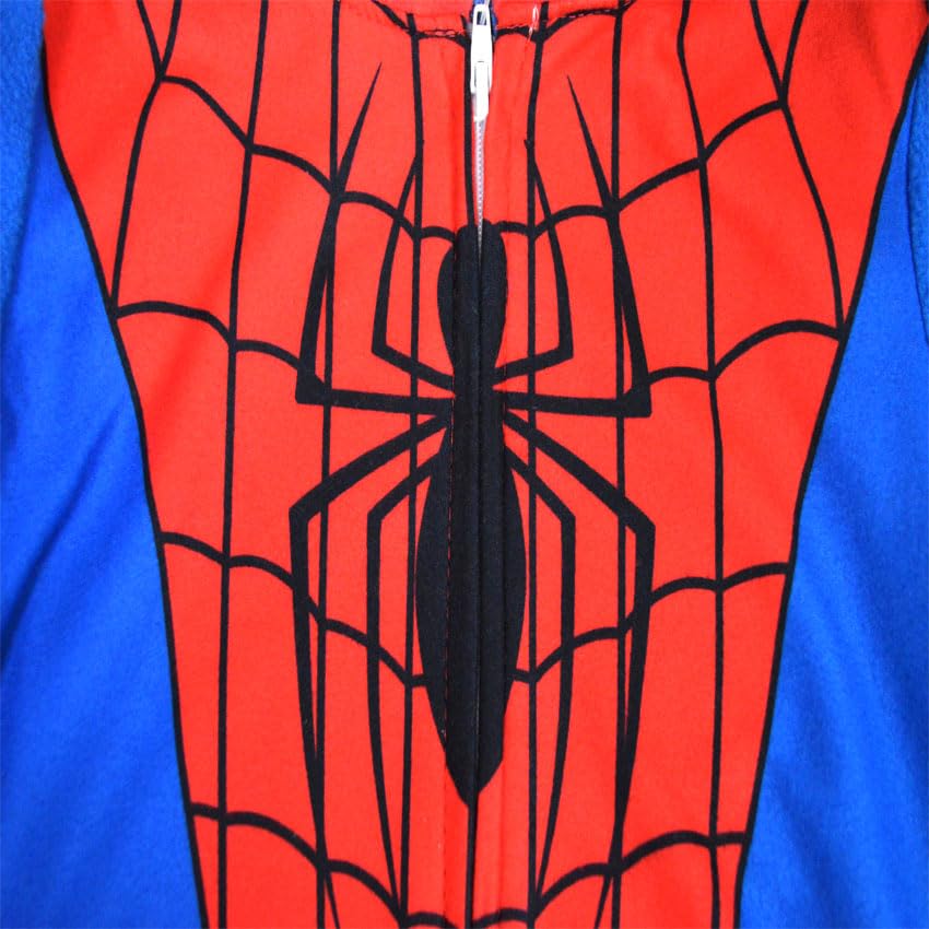 Boys Spiderman Fleece Hooded Blanket Sleeper Pajamas3