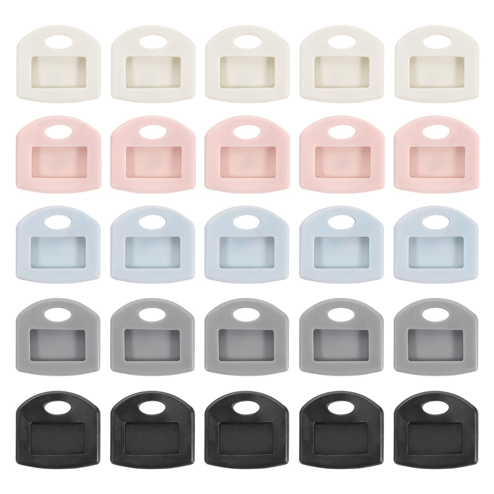 PATIKIL Set di Coperture per Chiavi, 25 Pz 1 Pollice Etichette e Protettori per Teste di Chiavi Coperture per Chiavi con Etichette Accessori per Chiavi, 5 Colori