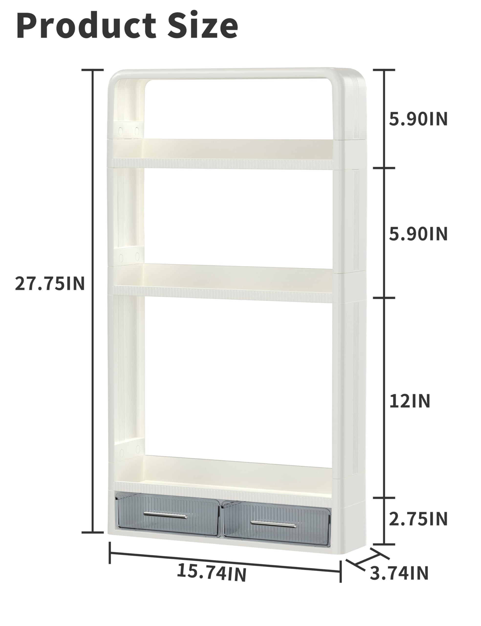 GloTika 浴室シャワー キャディー 2 引き出し、4 層バス棚大容量 Amazon｜GloTika 浴室シャワー キャディー 2 引き出し、4 層バス
