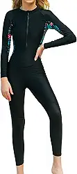 Traje de banho de corpo inteiro para mulheres, roupa de mergulho de primavera de manga comprida, adequado para surfe, natação