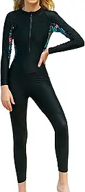 Traje de banho de corpo inteiro para mulheres, roupa de mergulho de primavera de manga comprida, adequado para surfe, natação