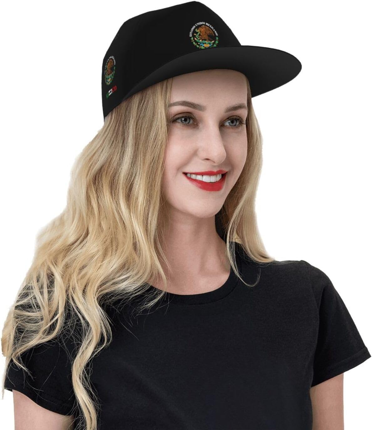 Mexico Mexican Mex National Emblem Hat Snapback Hats Adjustable Baseball Cap Flat Bill Brim Men Women Crew Cut Cap Trucker Cap Black - Image 8