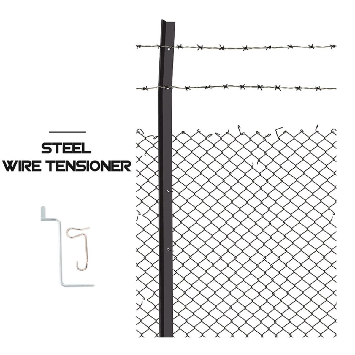 SHINEOFI Tendeur de Fil en Acier Inoxydable Résistant à l'usure pour Clôture pour Maintenir et Réparer Les Structures de Grillage Argenté