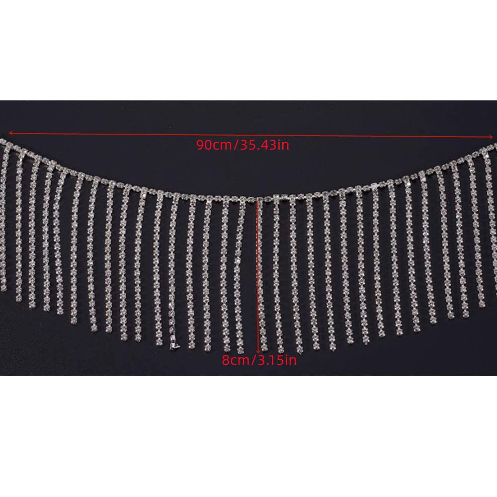 1 Yard Crystal Rhinestone Tassel Chain Trim Band Fringe - Image 2