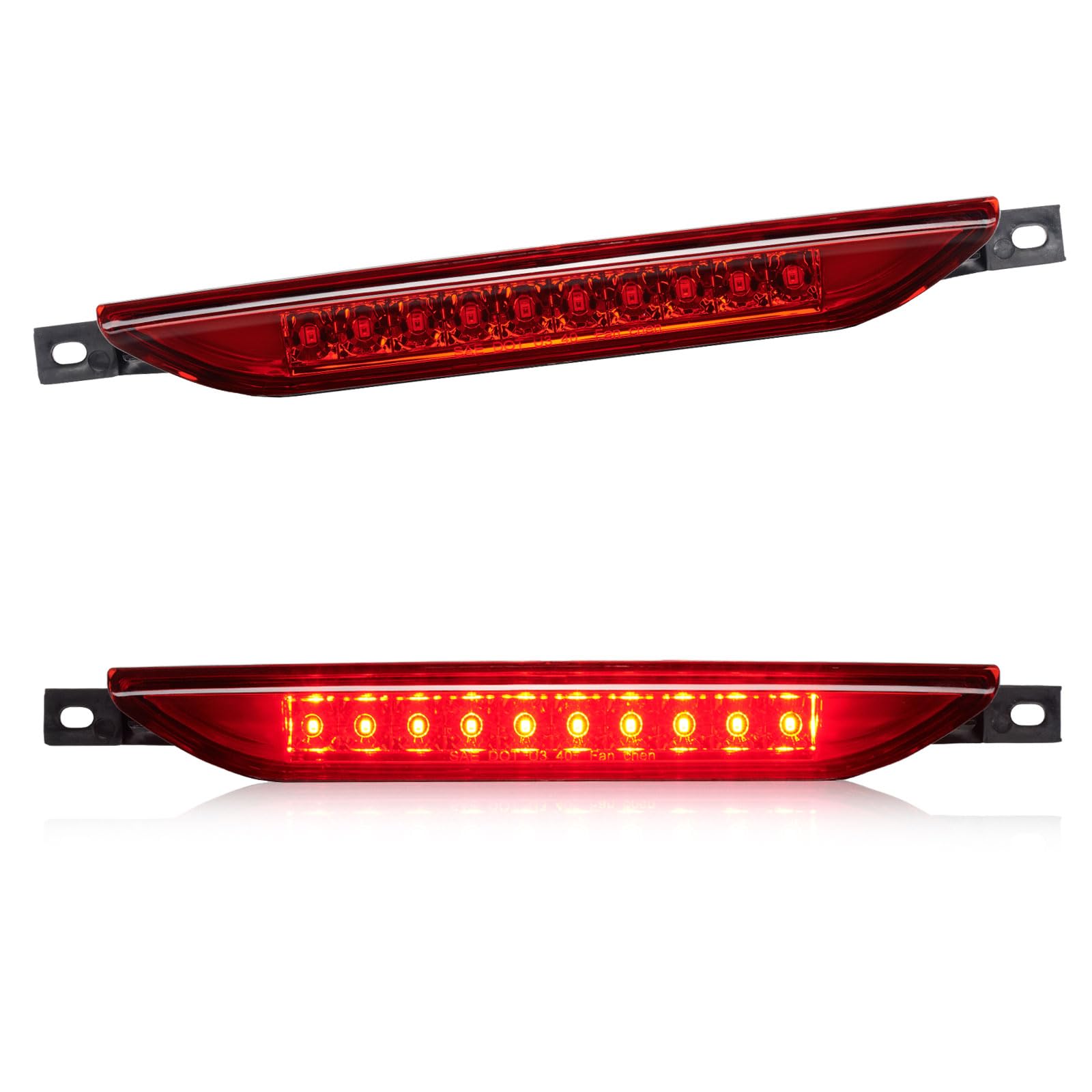 Third 3rd Brake Light LED for 2011-2017 Jeep Grand Cherokee/Dodge Durango, High Mount Rear Brake Lights Assembly for 2007-2016 Jeep Compass, Waterproof Center Cab Lamp Stop Light (Red)