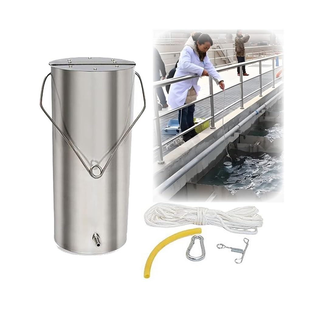 Cuchara Ajustable de Acero Inoxidable 304 para la Toma de muestras de Agua - Muestreador Giratorio de 1 litro para la recolección de Agua en ríos, Lagos y Aguas residuales - Cubo de muestreo