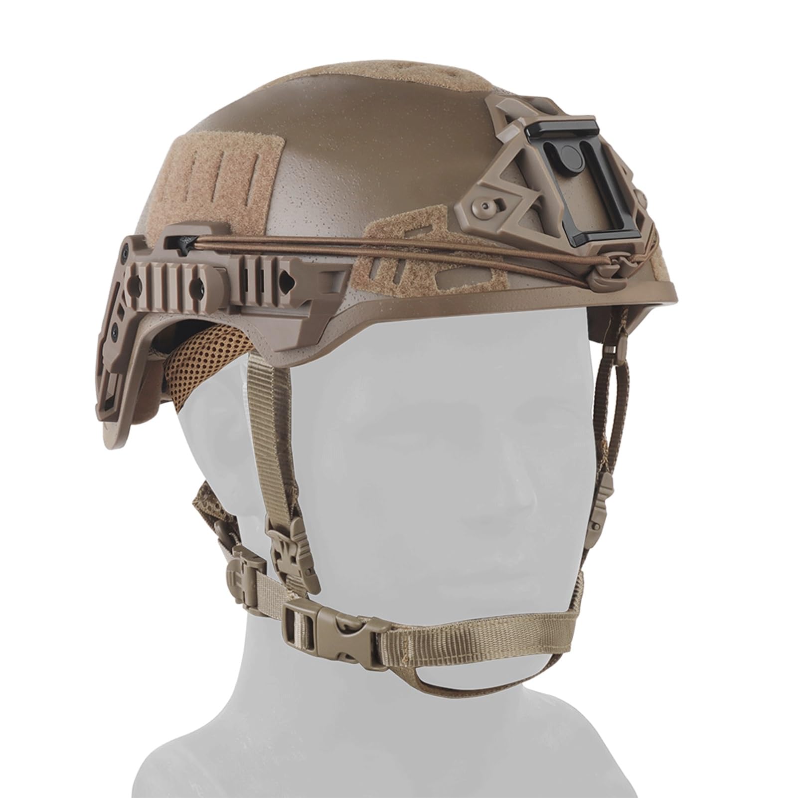 Tactical Combat Helmet with NVG Mount & Side Rails – Adjustable Fit, Shock-Resistant & Ideal for Airsoft & Paintball(Brown)