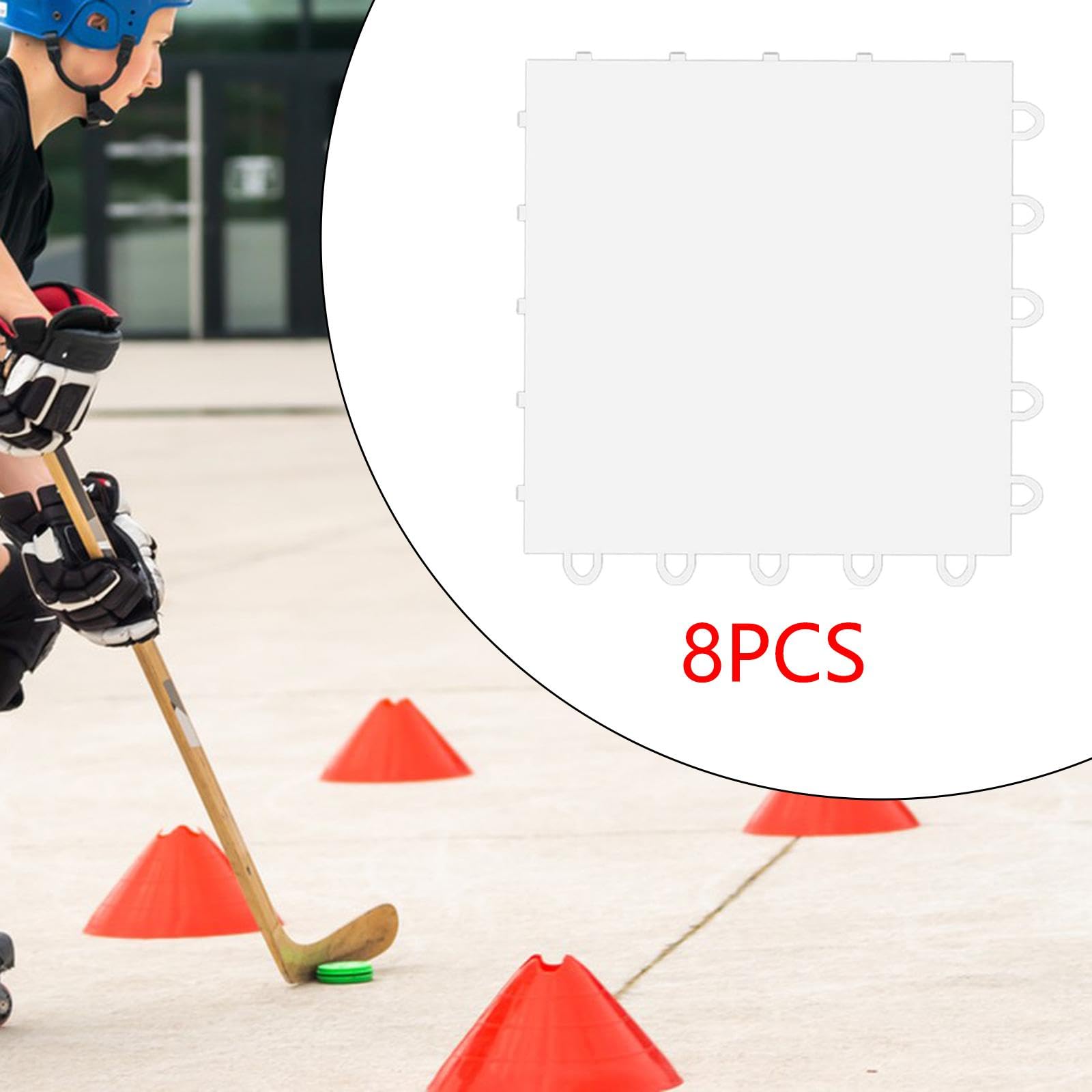 harayaa 8 Piastrelle di Ghiaccio 25 Cm X 25 Cm per Pista di Pattinaggio Artificiale, Tappetini per Allenamento di Hockey.