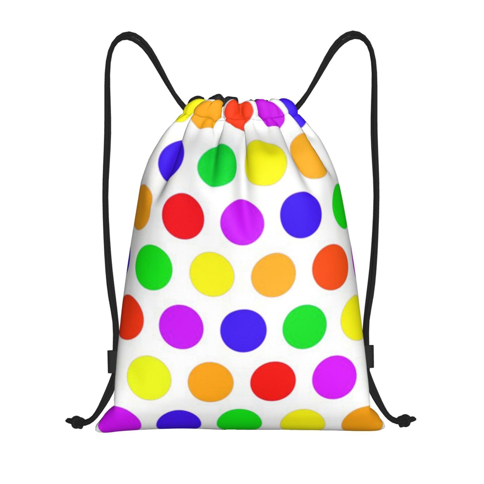 AABSTBFM Beautiful Polka Dot Lightweight Drawstring Backpack | M - String Backpack Bags For Gym, Travel, Shopping, School, And More