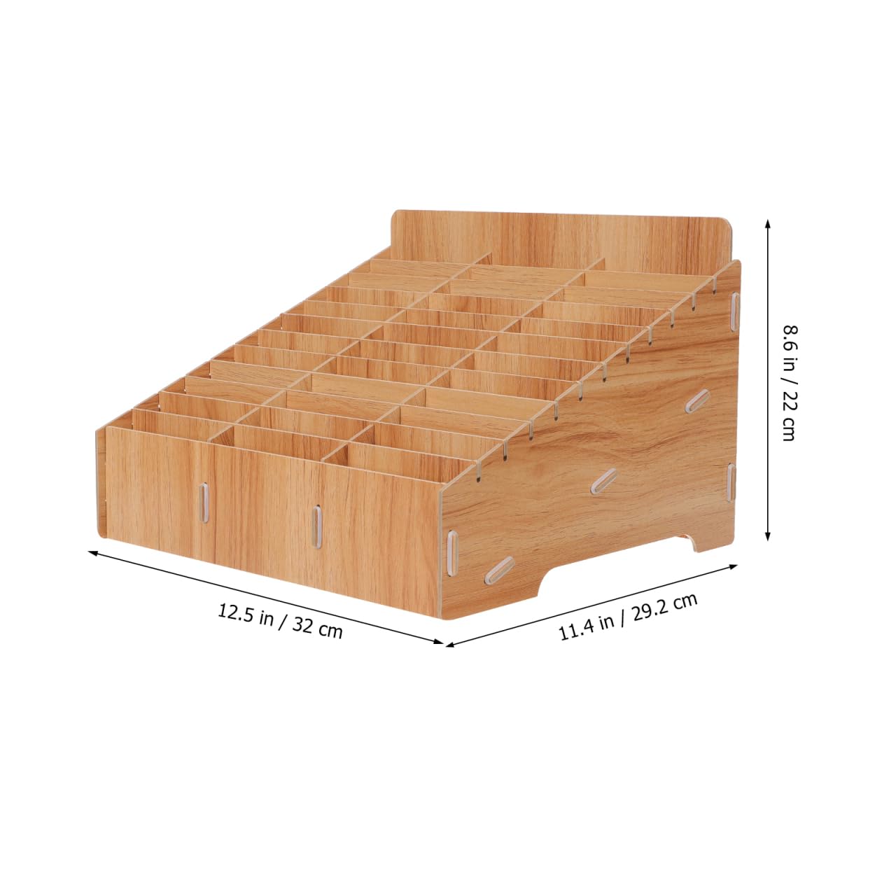 Homoyoyo Stabiler Schreibtisch-Organizer aus Holz mit Handyhalterung - Multi-Fach Desktop-Organizer für Büro, Schule & Zuhause - Stiftehalter & Smartphone-Ständer (1 Stück)