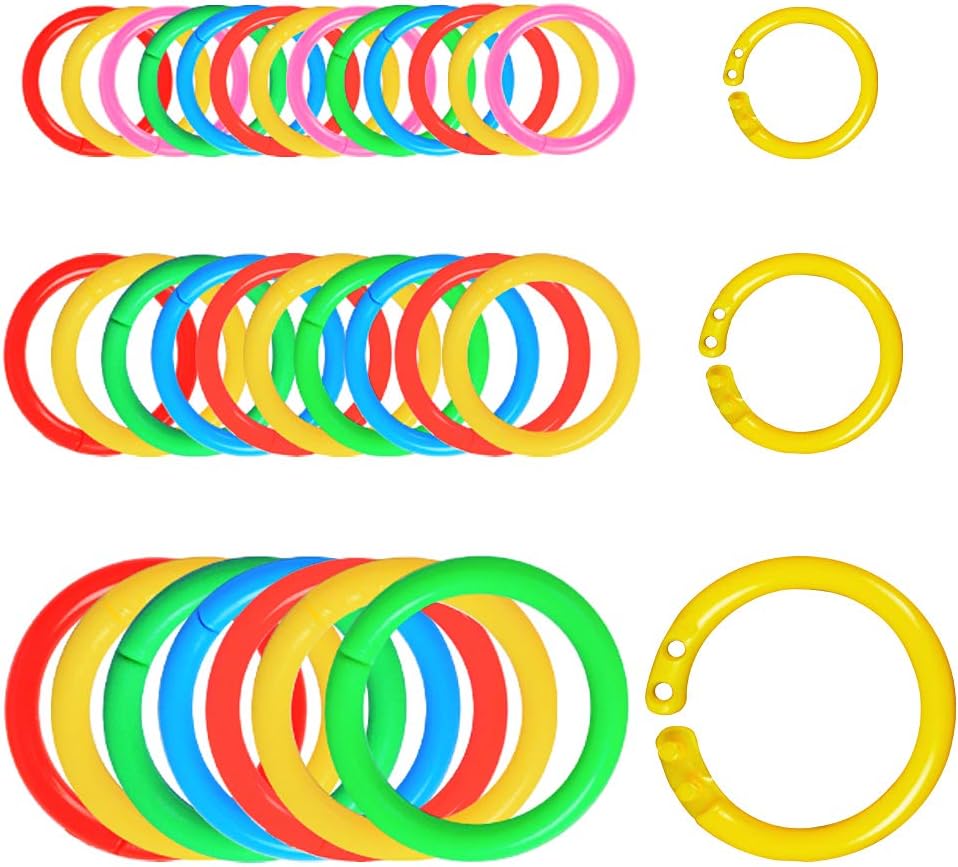 100 Anneaux Reliure Livre 30 Mm Colorés - Métal Solide Pour Albums & Scrapbooking